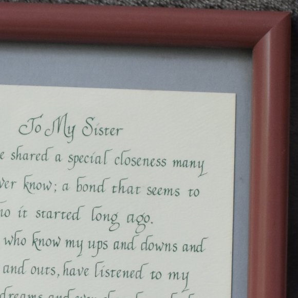 Vintage To My Sister Framed Poem - Picture 7 of 8